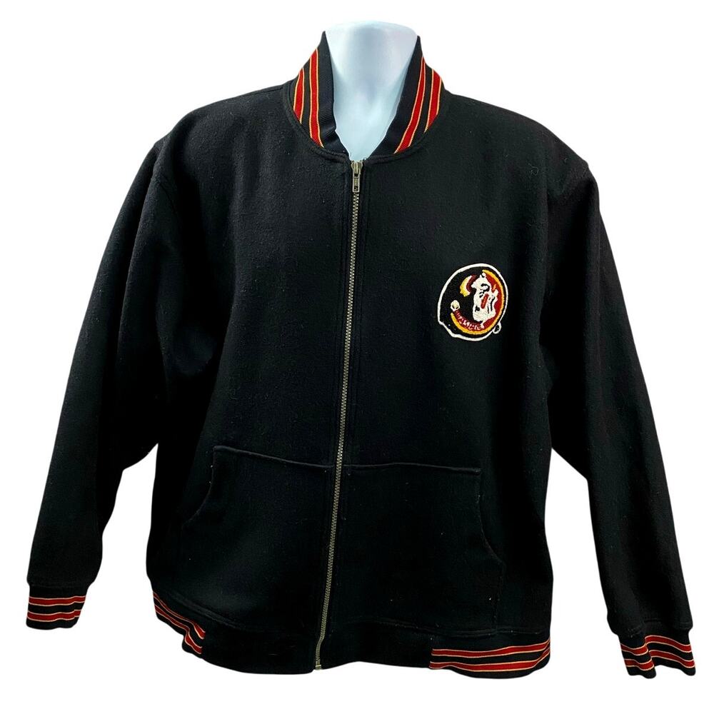 Collegiate Traditions FSU Florida State Univ. Black Jacket size Large USA Made